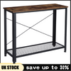 Vintage Industrial Slim Console Table Hallway Entryway Desk Display Metal Frame