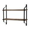 2 Tiers Floating Shelves Wood Rustic Shelf Wall Mount Display Unit Storage Rack