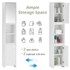 Bathroom Cabinet Storage Unit With Doors & Shelves Mirror Free Standing Modern