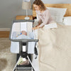 Baby Bedside Crib Portable Travel Cot Bed Mattress Mesh Co-sleeping with Wheels
