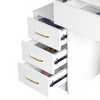 Dressing Table with Drawers, Mirror Stool Set Makeup Desk Vanity Table Bedroom