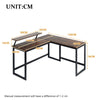 L-Shaped Computer Desk with Self Corner Desk Work Table Home Office Table QP