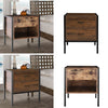 Industrial Bedside Table 1/2 Drawer Vintage Bedroom Nightstand End Table Cabinet