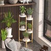 3/4/5 Tier Tall Bamboo Plant Stand Raised Flower Pot Herbs Shelf Hallway Terrace