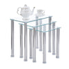 Nest of 3 Tempered Glass Nested Tables Side End Lamp Sofa Tables Living Room