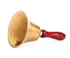 Solid Brass Wooden Handle School Dinner Large Hand Bell Handbell 17cm Reception