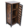Industrial Wood Cabinet Bedside Table End Side Storage Nightstand Metal Framed
