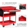 3Tier Tool Trolley Cart Storage Shelf Roller Cabinet Garage Workshop with Drawer
