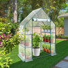 2 Tier 4 Shelves Walk-in Greenhouse PE Cover Garden Flower Vegetable Plant Shed