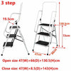 Foldable Non Slip 3 & 4 Step Steel Tread Safety Hand Rail Ladder Durable Panel