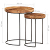 2 Piece Coffee Table Set Wood and Steel Furniture