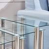 Square Nest of 3 Tables Glass Nested Side End Tables Set Black Clear Modern Home