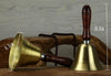 Solid Brass Wooden Handle School Dinner Large Hand Bell Handbell 17cm Reception