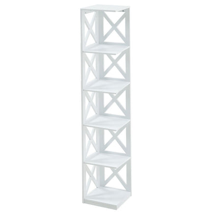 6Tier Ladder wood Shelf Storage Shelving Unit Bookcase Corner Rack Display Stand
