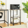 Mobile Printer Stand Adjustable Printer Cart Storage Shelf Home Office