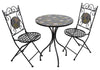 Woodside Mosaic Garden Table And Folding Chair Set Outdoor Dining Furniture