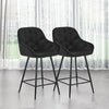 Pair Dining Chairs Bar Stools Dining Room Kitchen Tufted Seat Metal Legs