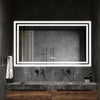 Large LED Bathroom Mirror Wall Mounted Vanity Makeup Defogger Rectangle Dimmable