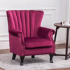 Retro Velvet Upholstered Armchair Wing Back Living Room Fireside Sofa Chair Seat
