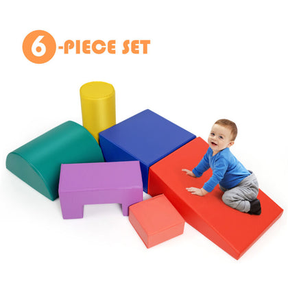 6PCS Kids Climb & Play Set Toddler Gymnasium Blocks Crawling Climbing Foam