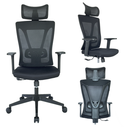 Office Chairs Mesh High Back Ergonomic Boss Chair Adjustable Height and Headrest