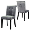 4 Pcs Velvet Dining Chair W/ Knocker Kitchen Chairs Upholstered Seat Ring Back