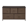 5 Fabric Drawers Chest of Drawers Children Bedroom Low Storage Cabinet