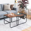 Set of 2 Modern Coffee Nesting Table Set Industrial Side Table Square End Table