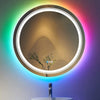 Ultra-Modern Round LED Bathroom Mirror RGB Backlit Stepless Colors Dimmable Wall