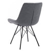 2Pcs Retro PU Leather Dining Chair Bedroom Chair with High Backrest & Steel Legs