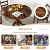 Wooden Dining Table 4 Persons Round Kitchen Table Counter w/ Curved Trestle Legs