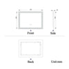Bluetooth Bathroom Mirror with LED Light 3 Colors Touch Sensor Demister Pad
