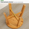 Small Wood Stool Rustic Bamboo Bench Round Footstool Bedroom Kitchen Chair