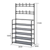 Iron Clothes Rail Coat &Shoe Rack Hook Storage Shelf Dress Hanging Display Stand