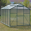 8ftx6ft Walk In Greenhouse Polycarbonate Panel Aluminium Frame With Foundation