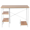 Computer Desk PC Table Workstation Home Office with 2 Shelves Walnut/White