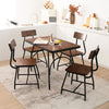 5 Piece Dining Table Set Rectangular Kitchen Table & 4 Chairs for 4 Person Brown