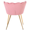 Velvet Petal Back Lotus Tub Chair Scallop Shell Wing Back Armchair Metal Legs