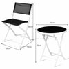 3pcs Patio Bistro Set Folding Table and Chair Set In/Outdoor Furniture W/ Table
