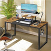 Wooden Computer Desk Study Desk Home Office PC Table with Movable Monitor Stand