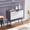 Grey Marble Pattern 2 Doors Storage Cabinet Sideboard Table Cupboard Living Room