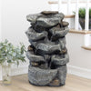 Electric Water Feature Fountain w/ LED Light Resin Rock Cascading Indoor Outdoor