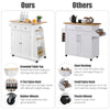 Kitchen Island Rolling Storage Cabinet Trolley Cart Adjustable Shelves 2 Drawers