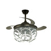 Ceiling Mount Fandelier Remote Retractable Blade Led Ceiling Fan Light Lamp 42''