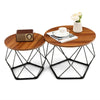 Set of 2 Coffee Table Round Accent Tea Table Circle Sofa Side Table Space-Saving