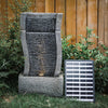 Outdoor Garden Fountain Solar Power Water Feature LED Lighting Cascade Waterfall