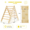 2-in-1 Triangle Climbing Set Wooden Toddler Climbing Triangle Ladder with Ramp