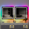Super Bright LED RGB Bathroom Vanity Mirror Dynamic Color Lights Smart Memory