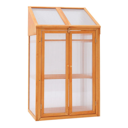 Transparent Wooden Greenhouse Cold Frame Garden Flower Planting Box Growhouse