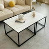 2X Marble Rectangle Nesting Table Scratchproof Coffee Table Living Room Kitchen